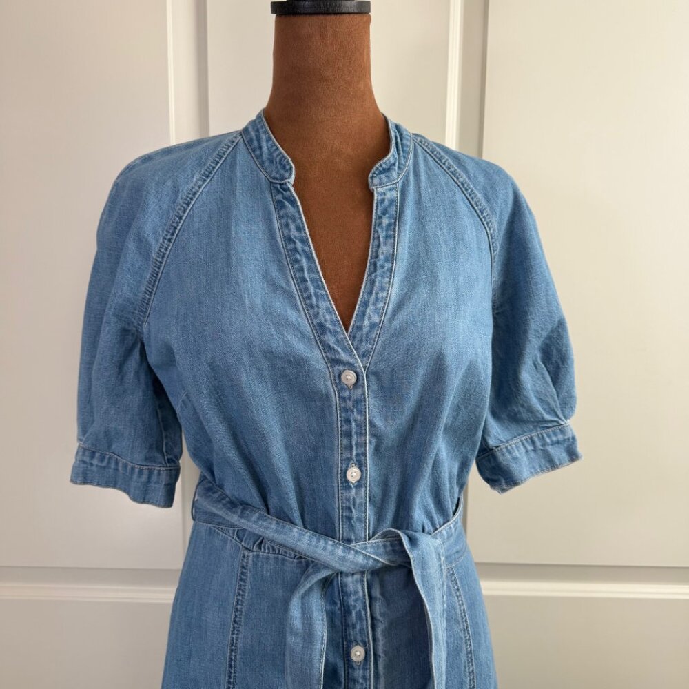 Veronica Beard Kanika Belted Denim Minidress in Iceberg - Small - Picture 8 of 16